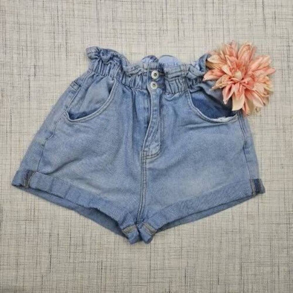 5/$25 Cotton On Women's Denim Paperbag Light Wash High Rise Short Shorts Size 6